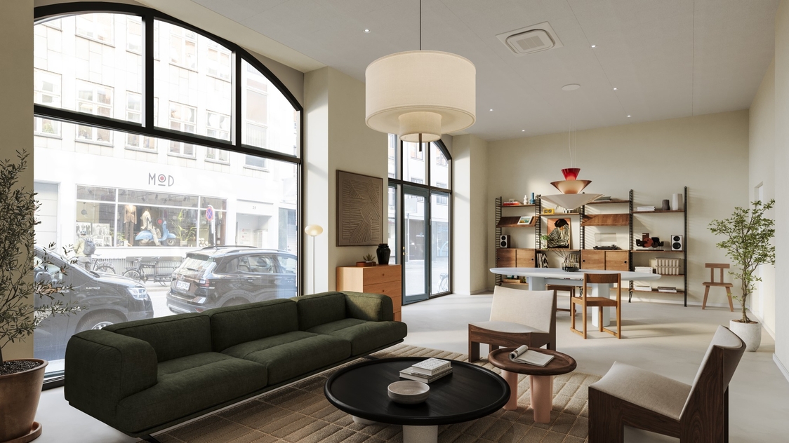 Visualisering af butikslokalet tilhørende Løngangstræde 20, st. th., 1468 København K | Billede til print
